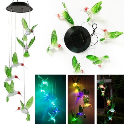 1pcs Solar Color Changing LED Bee Wind Chimes Light Lamp