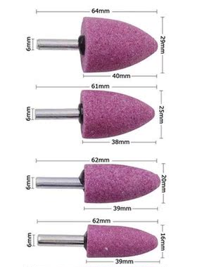 6mm Shank Diameter Red Corundum Conical Grinding Wheel Grind