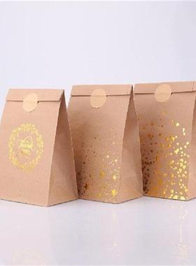 20pcs Kraft Paper Bags Bronzing Love Carry Paper Bag