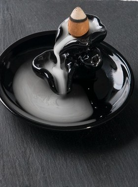 Mini Lotus Incense Burner Holder Buddhist Cones Backflow Cen