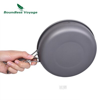 Titanium Ultra-light Frying Pan with Folding Handle Outdoor