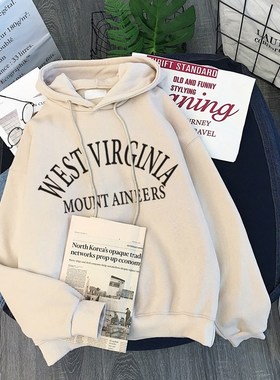 Women's Winter Plus Velvet Thick Hooded Sweatshirt Lette