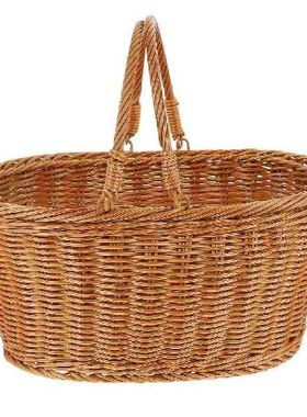 1PC Storage Basket Picnic Basket Handheld Basket Woven