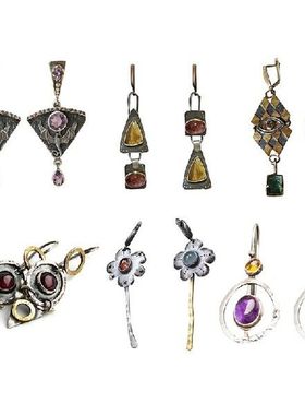 Vintage Triangular Oval Metal Dangle Earring for Girl Gypsy