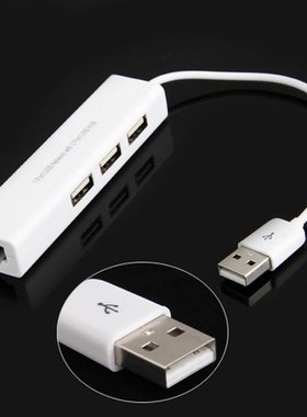 USB to RJ45 Lan Card Ethernet Network Cable 3 Port Hub for W
