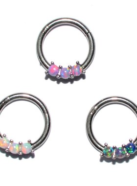 1PC Stainless Steel Septum Clicker Hoop Ring Nose Labret Ea