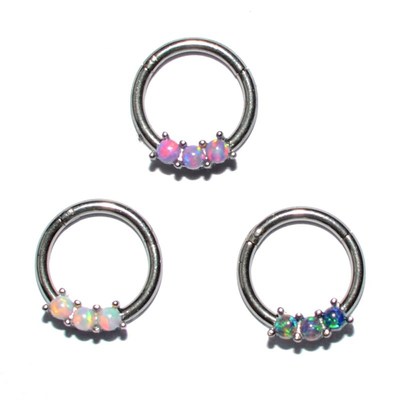 1PC Stainless Steel Septum Clicker Hoop Ring Nose Labret Ea