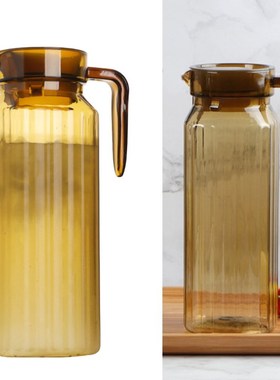 1100ML Acrylic Cold Water Pitcher Stripe Pattern Beverage Ju