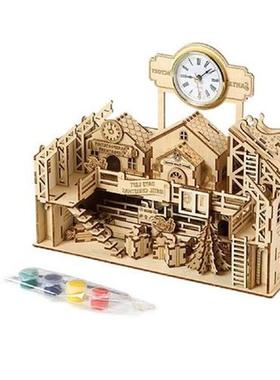 3D Wooden Puzzles Santas Factory Model Kits Double-Decker