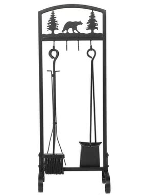 5Pcs/Set Fireplace Tools Indoor Wrought Iron Fire Set Firepl