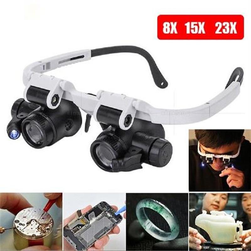 Jeweler Watchmaker With Led Light Magnifying Glass 8x  15x