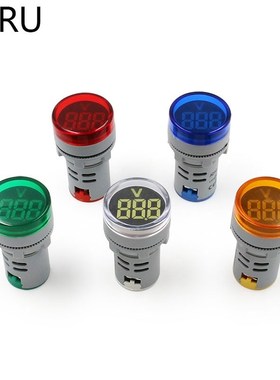 DIY Mini Digital Voltmeter 22mm Round AC 12-500V Volt Voltag