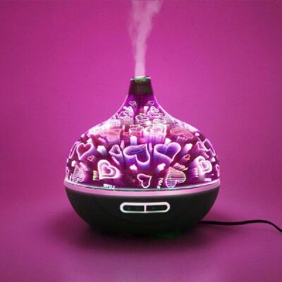 Ultrasonic 3D Glass Wood Grain Aromatherapy Machine Mini