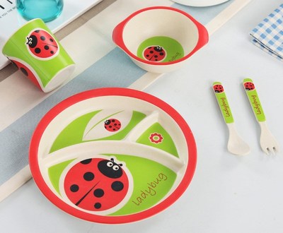 Cute Partition Dinnerware set,Baby eating tableware separate