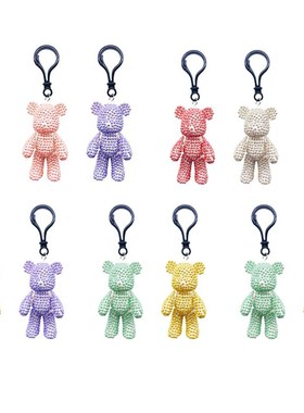 DIY Mosaic 5D 2pcs Cute Diamond Bear Keychain Girl Women Sma