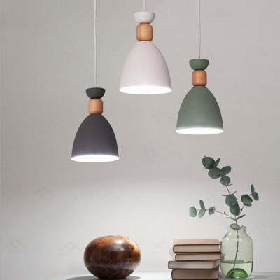 Nordic modern nimalist restaurant macaron color lamps Hotel