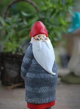 Rural style ceramic Christmas Santa Claus garden decoration