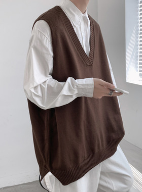 Autumn Sweater Vest Men's Fashion Retro Casual Knitt