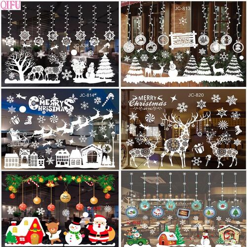 Windows Sticker Pendant Merry Christmas Decorations Home 202