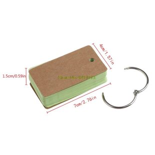 Kraft Paper Binder Ring Easy Flip Flash Cards Study Memo Pad