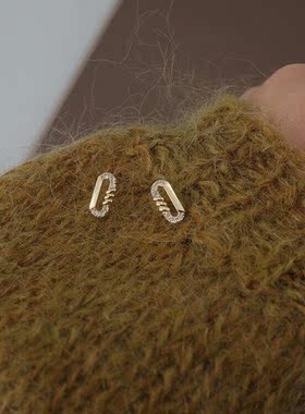 Cute Female Crystal Hollow Small Earrings 925 Sterling Silve