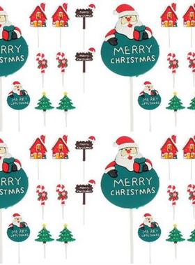 40 Cartoon Decorative Party Cake Ornament Cake Picks Xmas