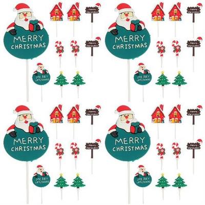 40 Cartoon Decorative Party Cake Ornament Cake Picks Xmas