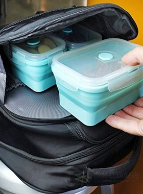 Lunch-Box Bowl Food-Container Microwave Foldable Silicone Ca