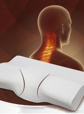 soft Orthopedic Latex Magnetic White Color Neck Pillow Slow