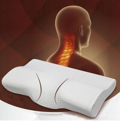 soft Orthopedic Latex Magnetic White Color Neck Pillow Slow