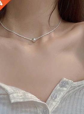 New Arrived 925 Sterling Silver Snake Chain Sparkling Choker