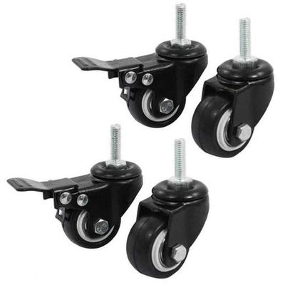 4x Shopping Wheel Trolley Brake Swivel Caster, 1.5-Inch, Bla
