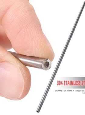 1pc Silver Stainless Seamless Steel Capillary Round Tube 4mm