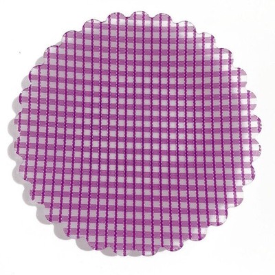 1Pc French Style Retro Plaid Dessert Plate Spoon and Fork Pl