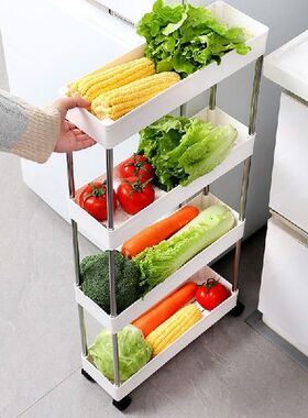 Bathroom Crevice Rack Kitchen Storage Rack Movable Trolley