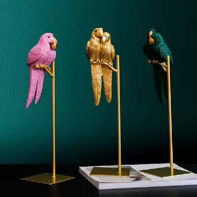 Nordic Creative Resin Simulated Animal Parrot Bird Crafts