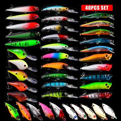 40Pcs/Set Almighty Mixed Fishing Lure Kits Wobbler Crankbait
