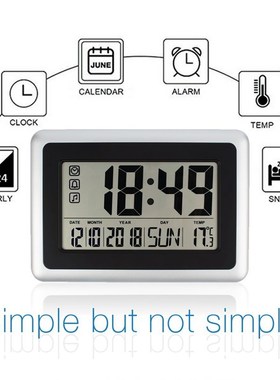 Large Display Digital Wall Clock,Silent Desk Shelf Clocks Ba