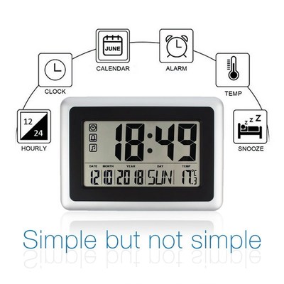 Large Display Digital Wall Clock,Silent Desk Shelf Clocks Ba