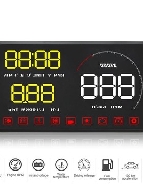 A9 OBD2 HUD Car Head Up Display Windshield Speed Projector O