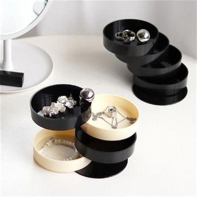 Now Simple Rotary Storage Box 4-Layer Jewelry Organization