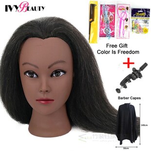 Female Mannequin Head With Hair For Braiding African Mannequ