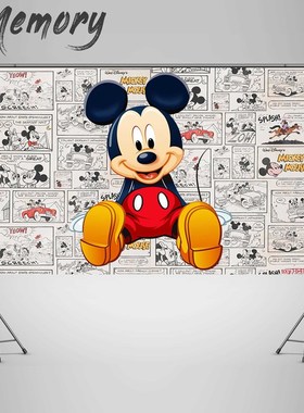 Vinyl Photocall Photography Background Retro Mickey Backdrop