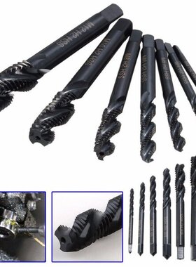 7Pcs M3-M12 HSS Metric Spiral Flute Screw Drill Nitriding HS