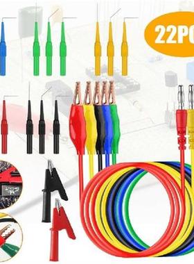 22pcs/set Back Probe Kit Alligator Clip to 4mm Banana Plug