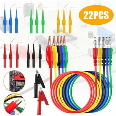 22pcs/set Back Probe Kit Alligator Clip to 4mm Banana Plug