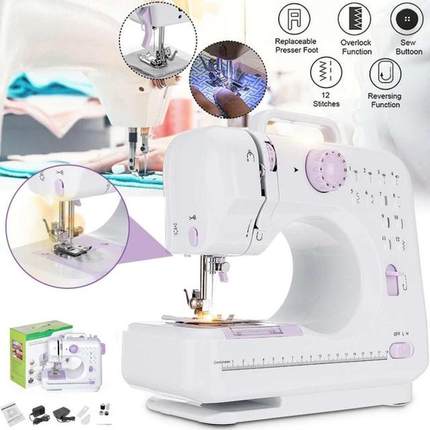 Multifunction 12 Stitches Desktop LED Sewing Machine Portabl