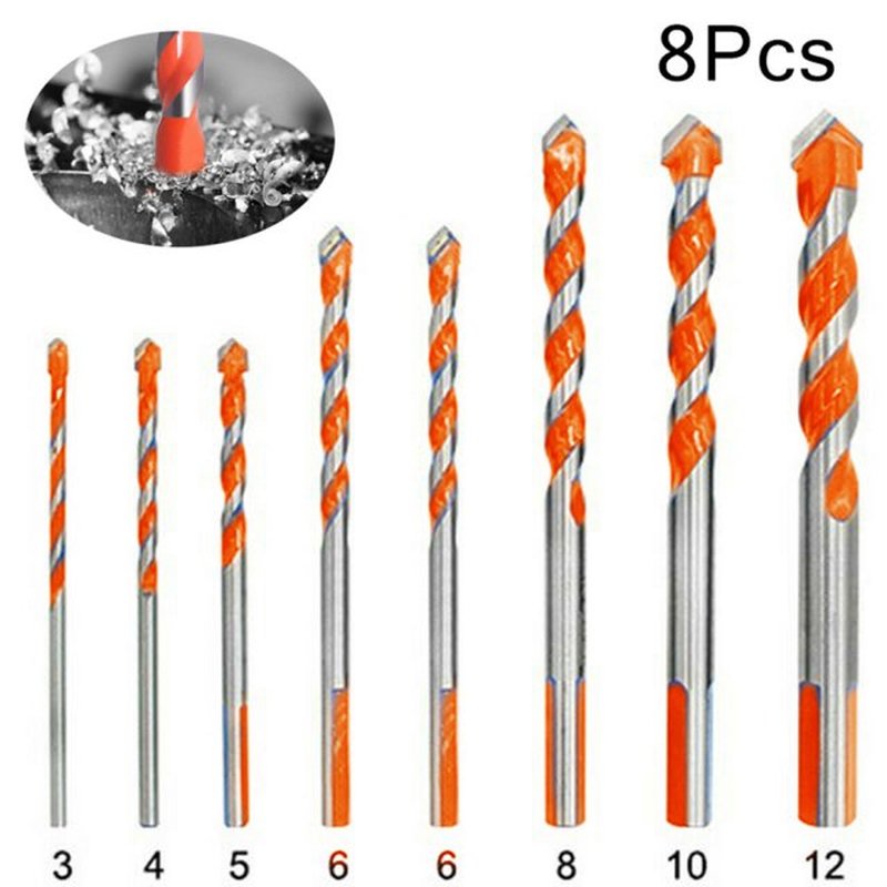 8 Pcs Triangle Brill Bits Multifunctional Triangle Drill Bit