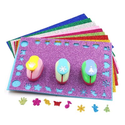 10Pcs/Pack A4 Powder Glitter EVA Foam Paper Sponge Sheet Kid