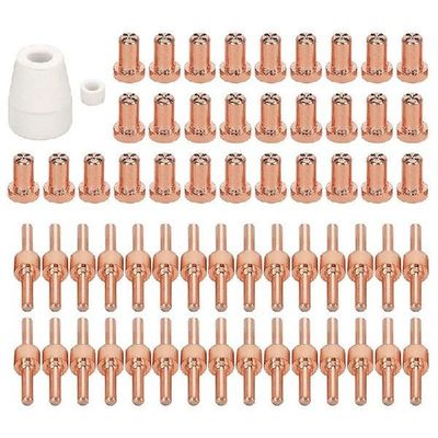 62Pcs PT31 Plasma Cutting Consumables Electrode Tip Swirl